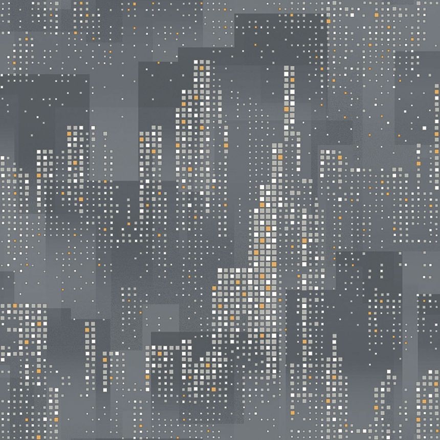 Non-woven graphic wallpaper with metallic elements - City - M46309, Loft, Ugépa