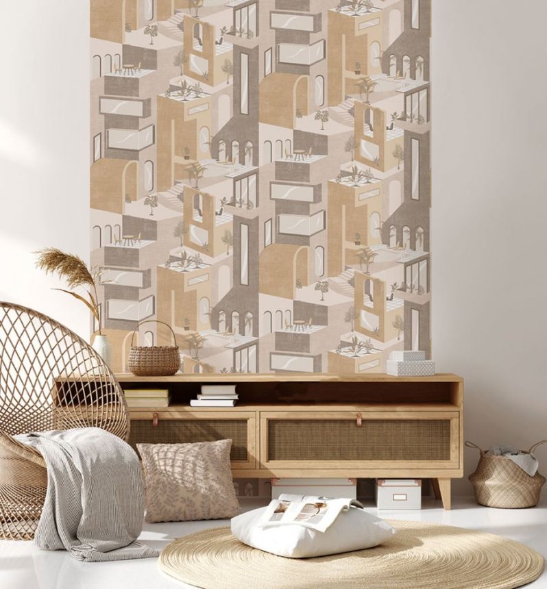 Non-woven graphic wallpaper -City, plants M47502, Arty, Ugépa