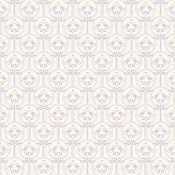 Violet non-woven children's wallpaper - birds, bows JS3201, Jack´N Rose 2024 , Grandeco