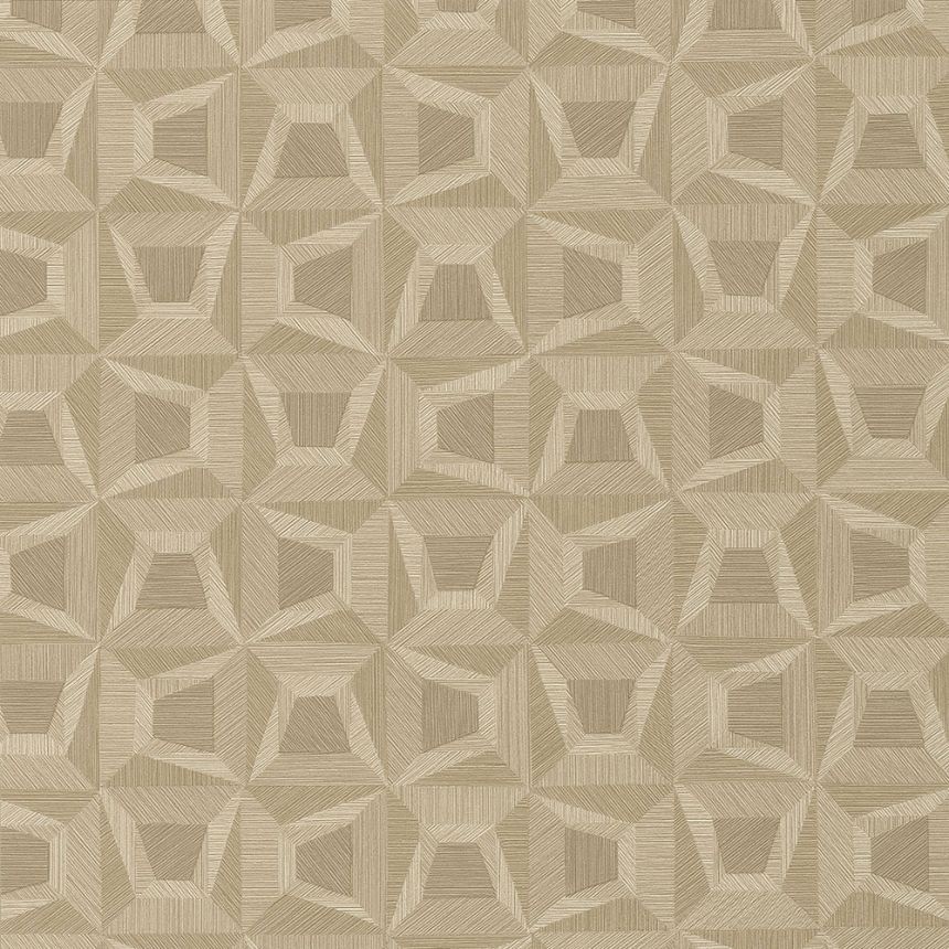 Brown non-woven geometric design wallpaper 31906, Textilia, Limonta