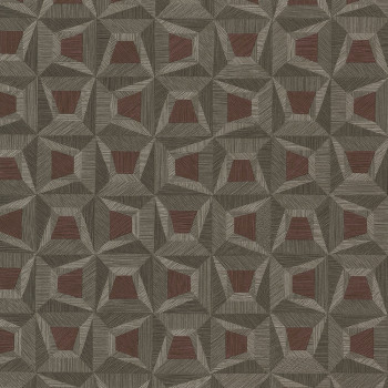 Brown non-woven geometric design wallpaper 31911, Textilia, Limonta