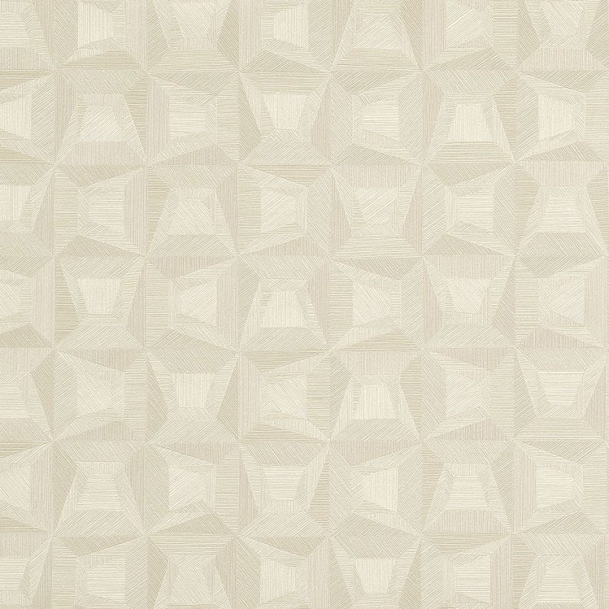 White non-woven geometric design wallpaper 31902, Textilia, Limonta