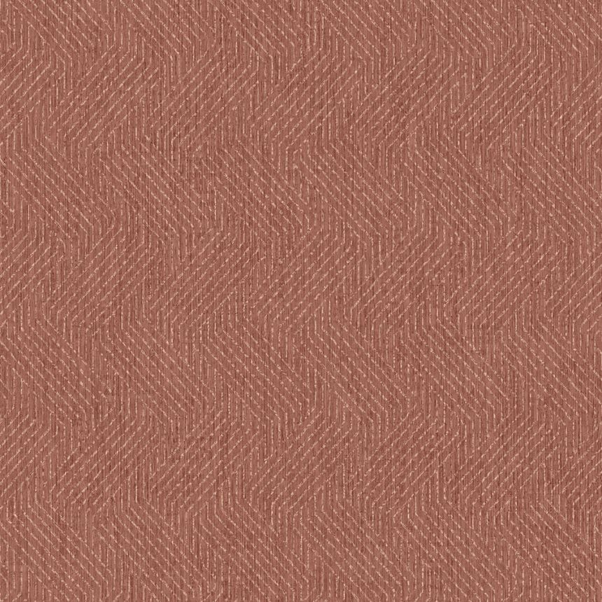 Brick red non-woven wallpaper with graphic retro pattern M35910, Couleurs 2, Ugépa