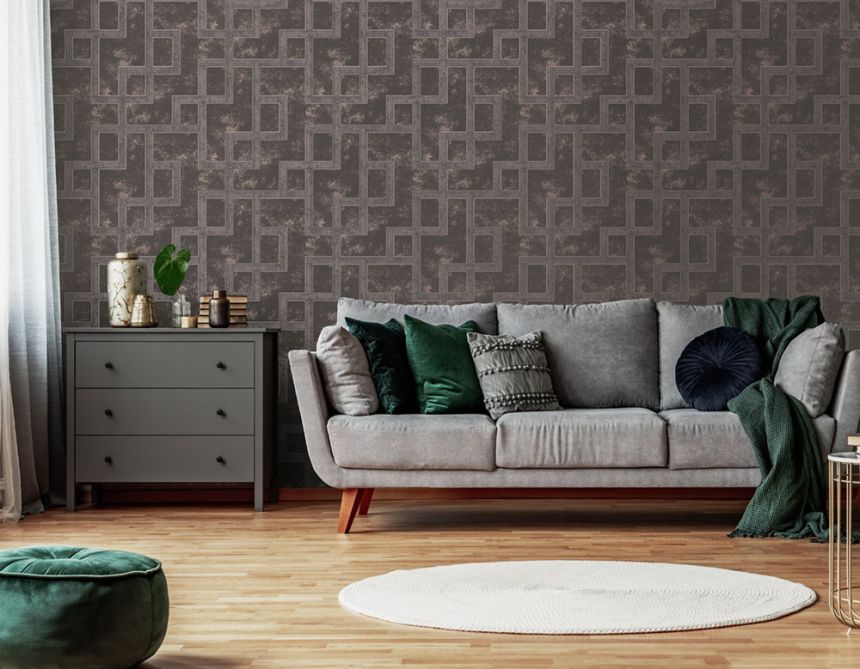 Luxury non-woven wallpaper, geometric shapes 115727, Opulence, Graham & Brown