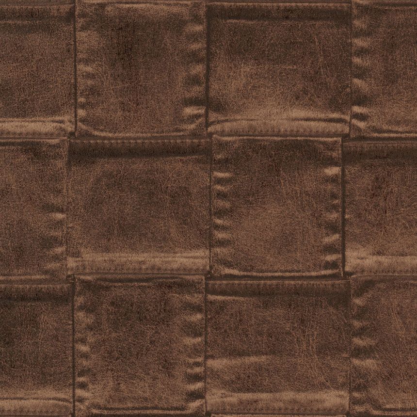 Luxury wallpaper imitation brown leather 64810, Materea, Limonta