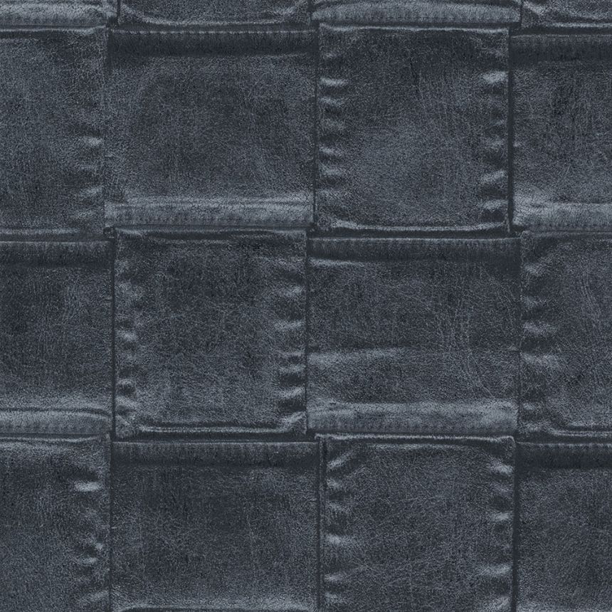 Luxury wallpaper imitation dark blue leather 64812, Materea, Limonta