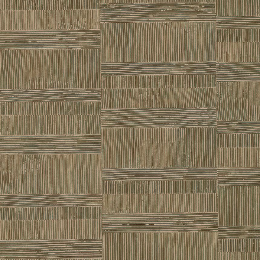 Luxury geometric wallpaper in brass 64611, Materea, Limonta