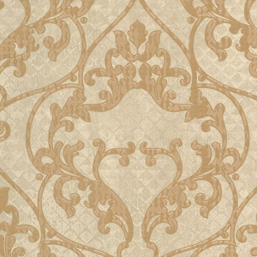 Beige non-woven baroque wallpaper 28510, Kaleido, Limonta