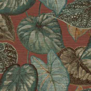 Textured non-woven green leaves wallpaper TA25053 Tahiti, Decoprint