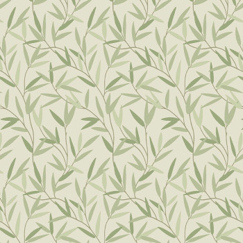 Non-woven wallpaper with green bamboo twigs 113364, Laura Ashley, Graham & Brown