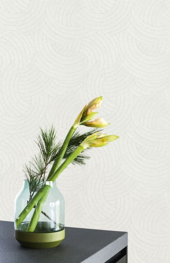 Gray textured non-woven wallpaper, ornaments A48101, Vavex 2024