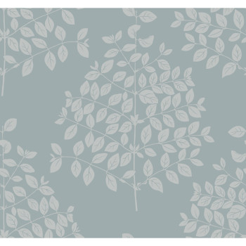 Gray-blue non-woven wallpaper, twigs, leaves OS4254, Modern nature II, York