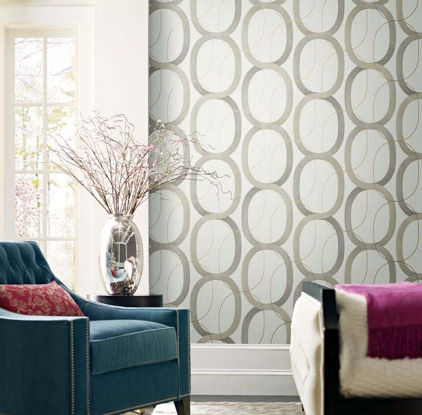 Geometric pattern wallpaper, gray-beige pattern OS4211, Modern Nature II, York