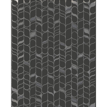 Black-silver non-woven wallpaper, leaves OS4205, Modern Nature II, York