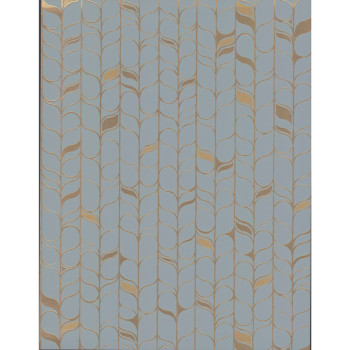 Blue-gold non-woven wallpaper, leaves OS4202, Modern Nature II, York