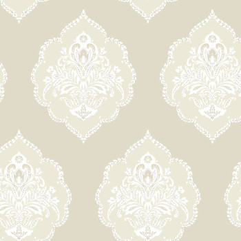 Beige pre-pasted baroque wallpaper DM4983, Damask, York