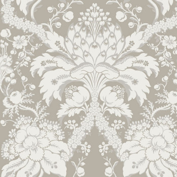 Grey-beige pre-pasted wallpaper, ornaments DM4952, Damask, York