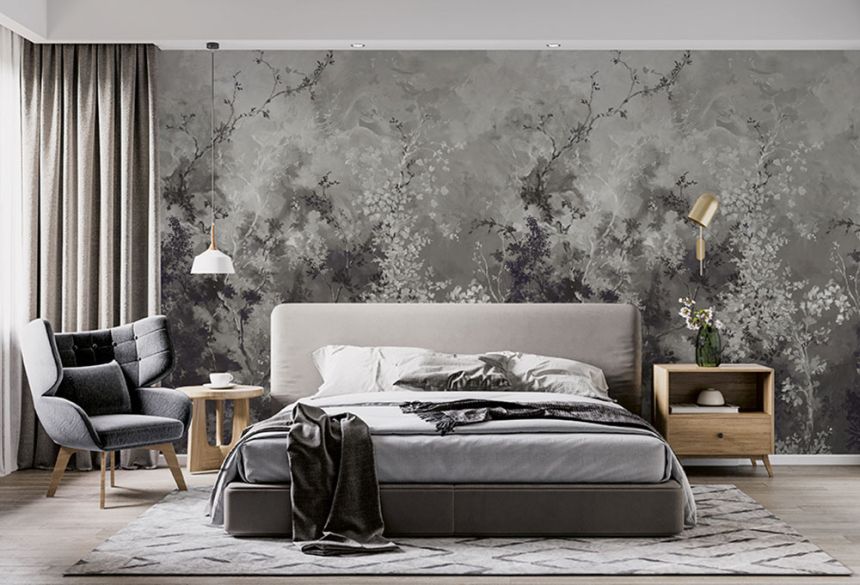 Non-woven wall mural, Twigs, Z66890, 5,10 X 3 m, Satin Flowers, Zambaiti Parati