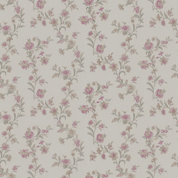 Beige non-woven floral wallpaper, Z66853, Satin Flowers, Zambaiti Parati