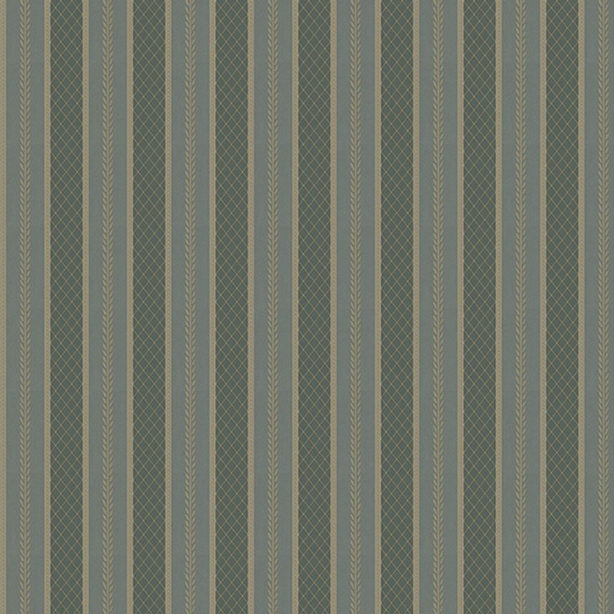 Green non-woven stripes wallpaper, Z66852, Satin Flowers, Zambaiti Parati