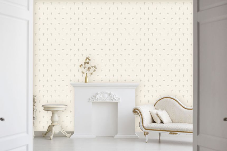 Beige non-woven baroque wallpaper, Z66849, Satin Flowers, Zambaiti Parati