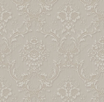 Beige non-woven baroque wallpaper, Z66839, Satin Flowers, Zambaiti Parati