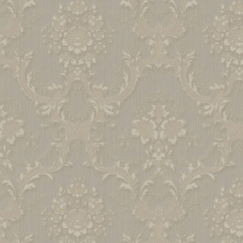 Beige non-woven baroque wallpaper, Z66837, Satin Flowers, Zambaiti Parati