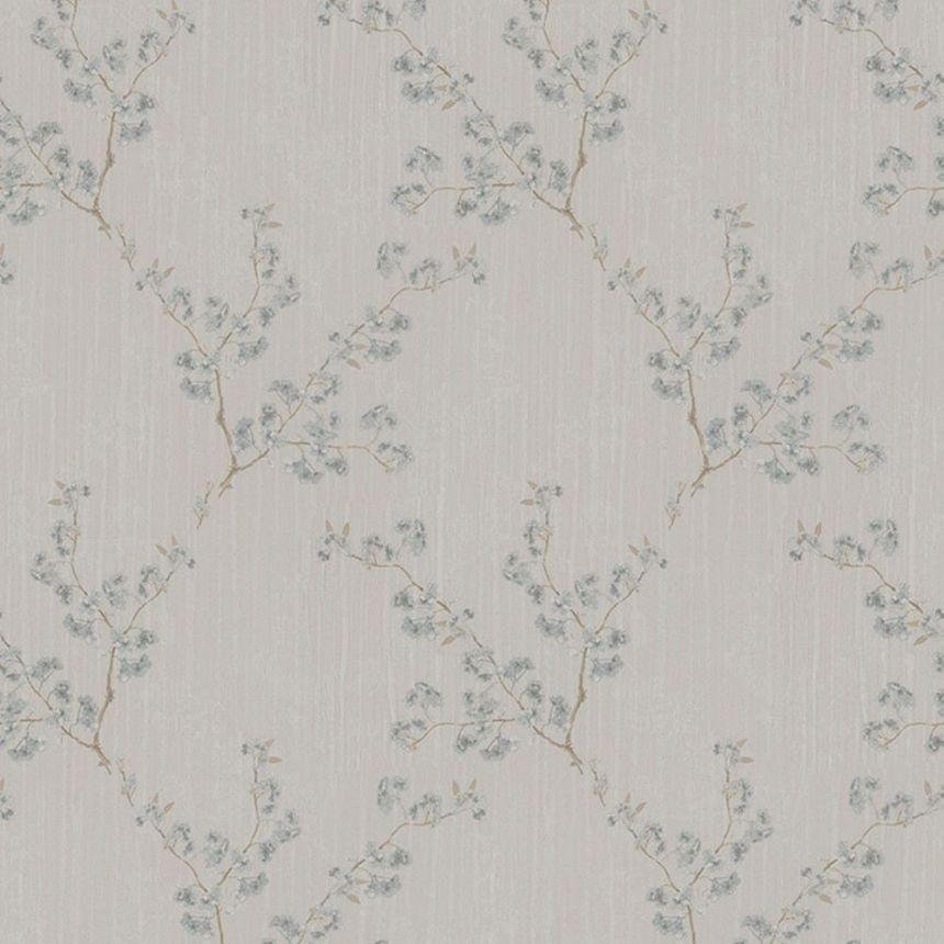 Beige non-woven floral wallpaper, Z66829, Satin Flowers, Zambaiti Parati