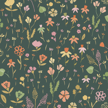 Green floral wallpaper MN3513, Maison, Grandeco