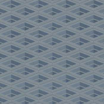 Blue-Silver geometric pattern wallpaper Z76050, Vision, Zambaiti Parati