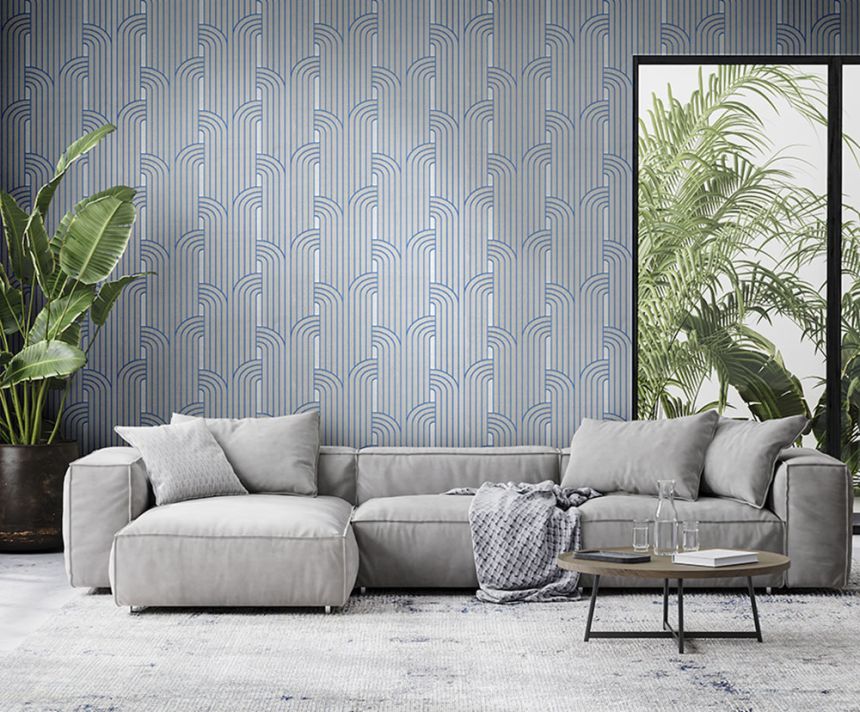 Silver geometric pattern wallpaper Z76048, Vision, Zambaiti Parati