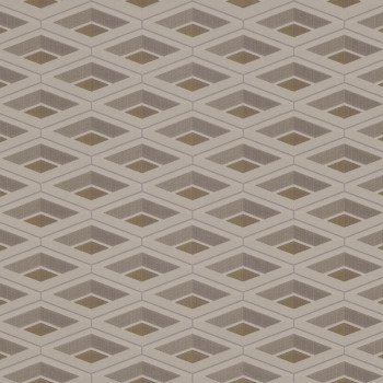 Metallic grey-beige geometric pattern wallpaper Z76016, Vision, Zambaiti Parati