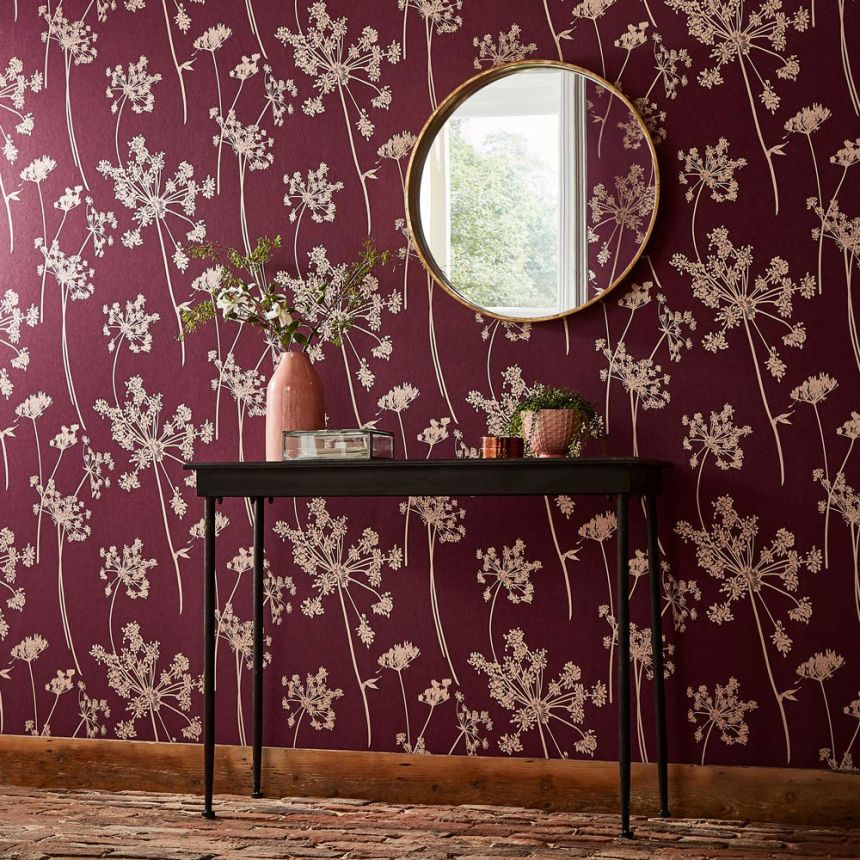 Wine wallpaper, flowers, grass 105579, Reclaim, Graham&Brown