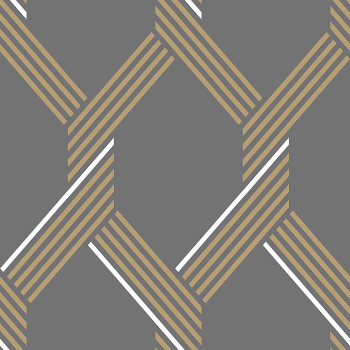 Grey-gold geometric pattern wallpaper 105469, Formation, Graham & Brown