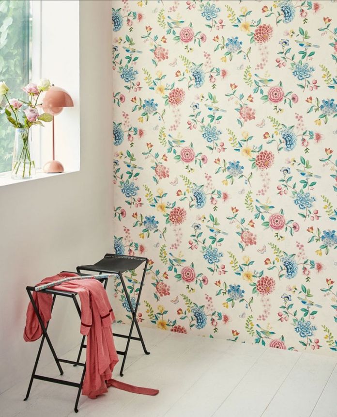 Floral non-woven wallpaper with a vinyl surface 300100, Pip Studio 5, Eijffinger