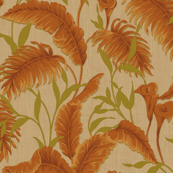 Non-woven wallpaper with leaves VD219177, Afrodita, Vavex